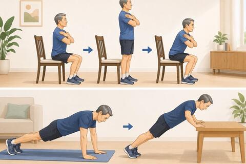 2 bài tập đơn giản giúp nam giới sau tuổi 50 kiểm tra thể lực