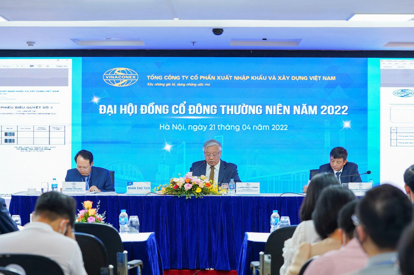 Đại hội đồng cổ đông thường niên năm 2022 của Vinaconex) đãp/thông qua nhiều mục tiêu quan trọng.