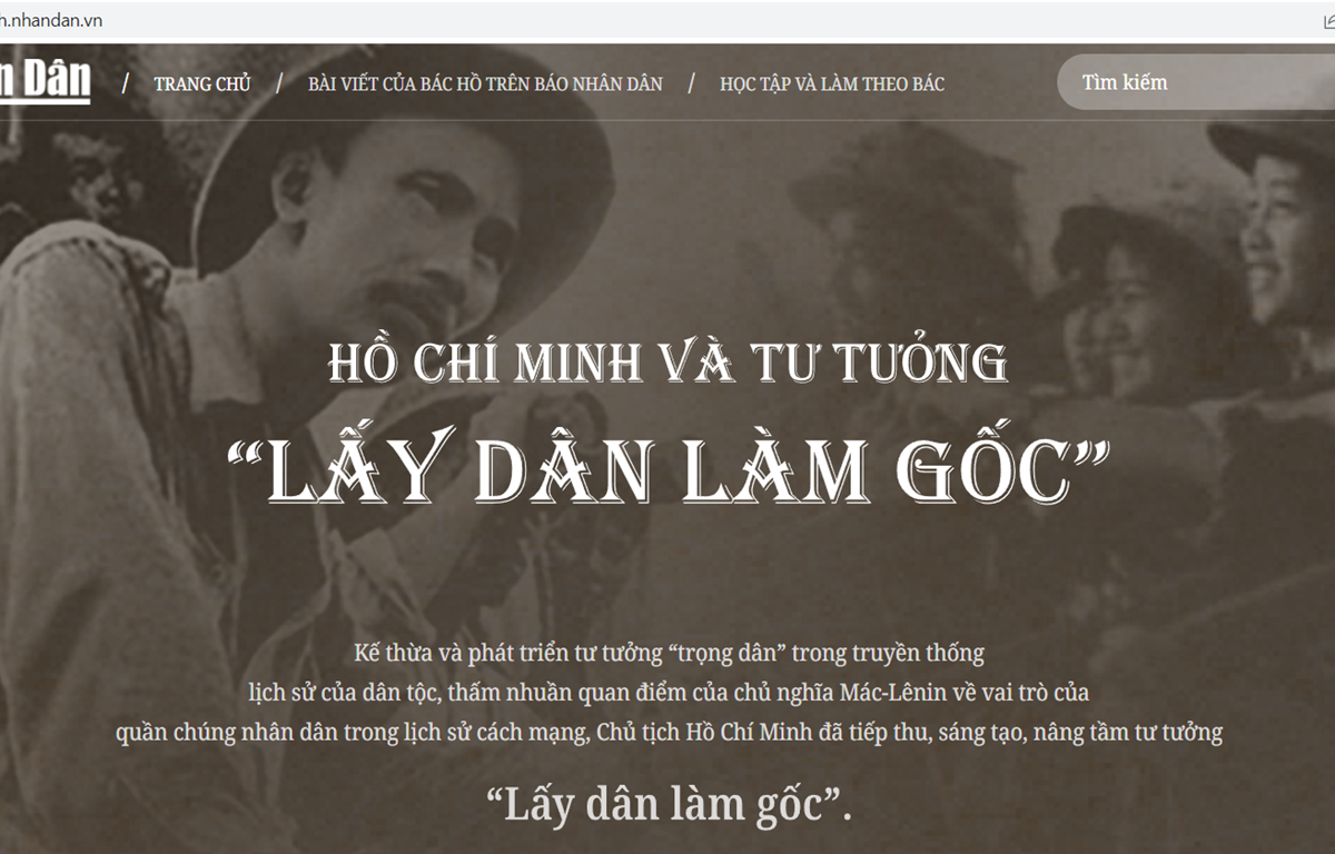 trang thong tin dac biet ve chu tich ho chi minh va tu tuong lay dan lam goc