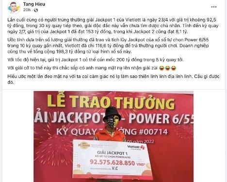 Người chơi mạnh dạng dự đoán Jackpot 1 của Power 6/55 sẽ còn tăng mạnh.