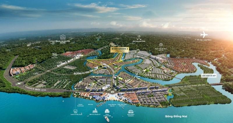 The Stella Ever Green 2 toạ lạc tại vị trí trung tâm của khu đô thị Aqua City.