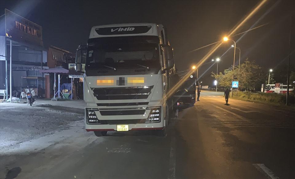 Xe tải tại hiện trường. Ảnh: CTV