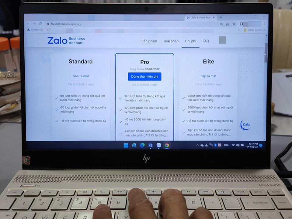 Zalo sẽ thu phí tài khoản người dùng cá nhân như thế nào?