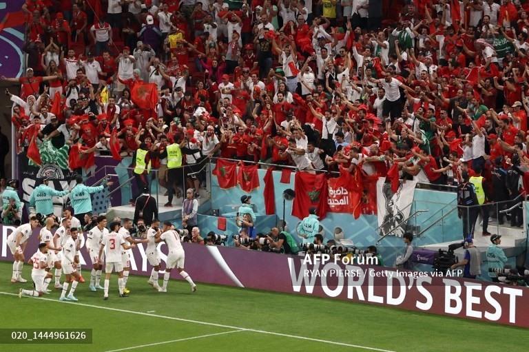 Tình huống Maroc mở tỉ số trận đấu. Ảnh: AFP