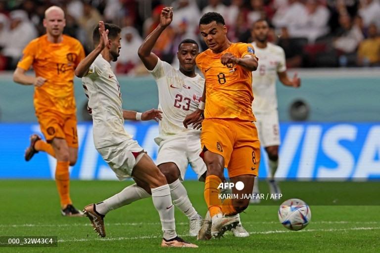Gakpo ghi bàn mở tỉ số cho Hà Lan. Ảnh: AFP