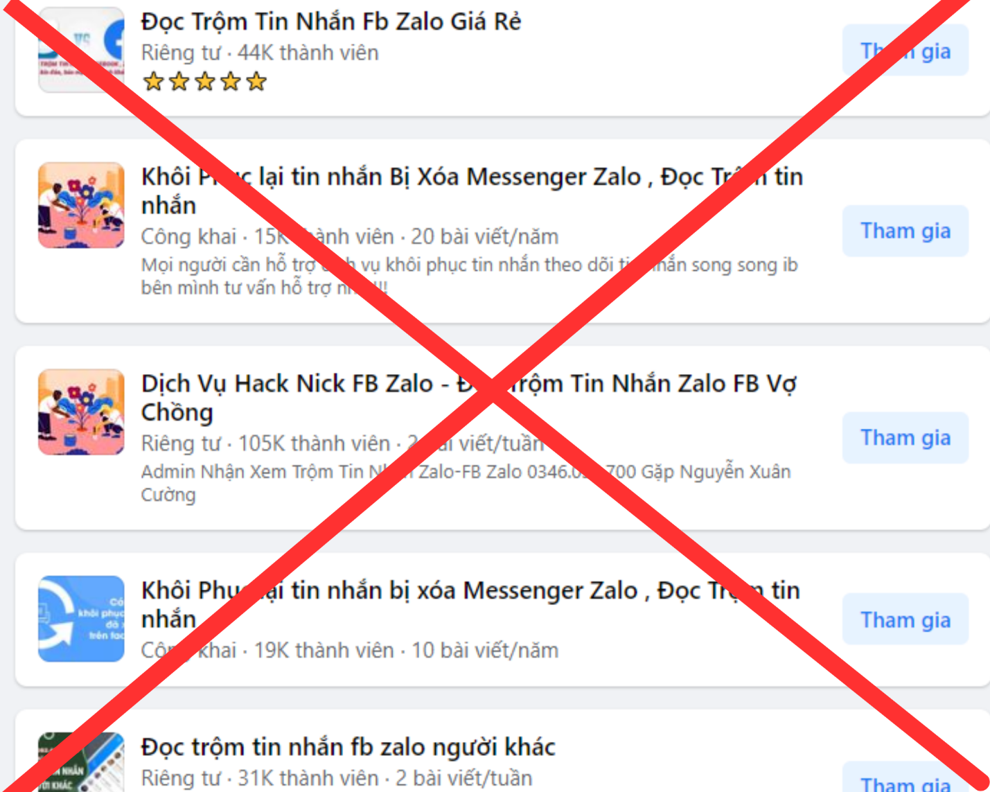 Không thiếu các loại dịch vụ đọc trộm tin nhắn được mời chào nhan nhản trên mạng xã hội. Ảnh: Như Quỳnh