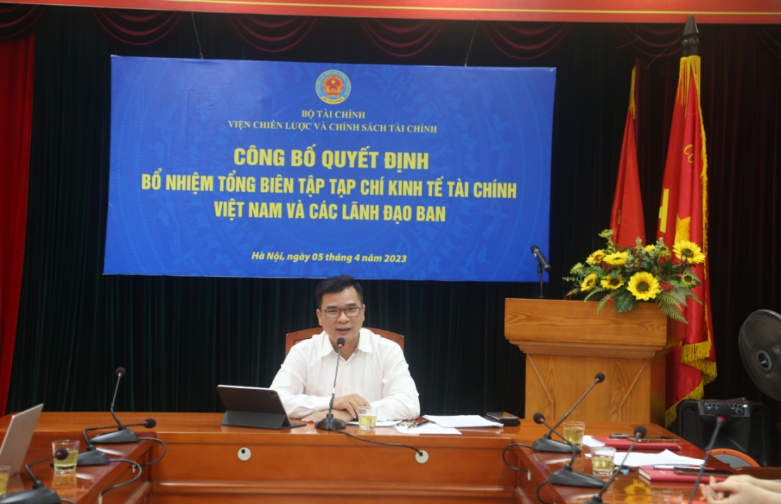 TS. Nguyễn Như Quỳnh - Viện trưởng Viện Chiến lược và Chính sách tài chính phát biểu tại buổi lễ.