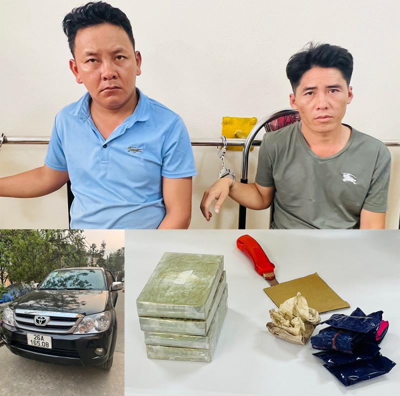 Kiểm tra xe Fortuner, phát hiện 4 bánh heroin và 1800 viên ma túy