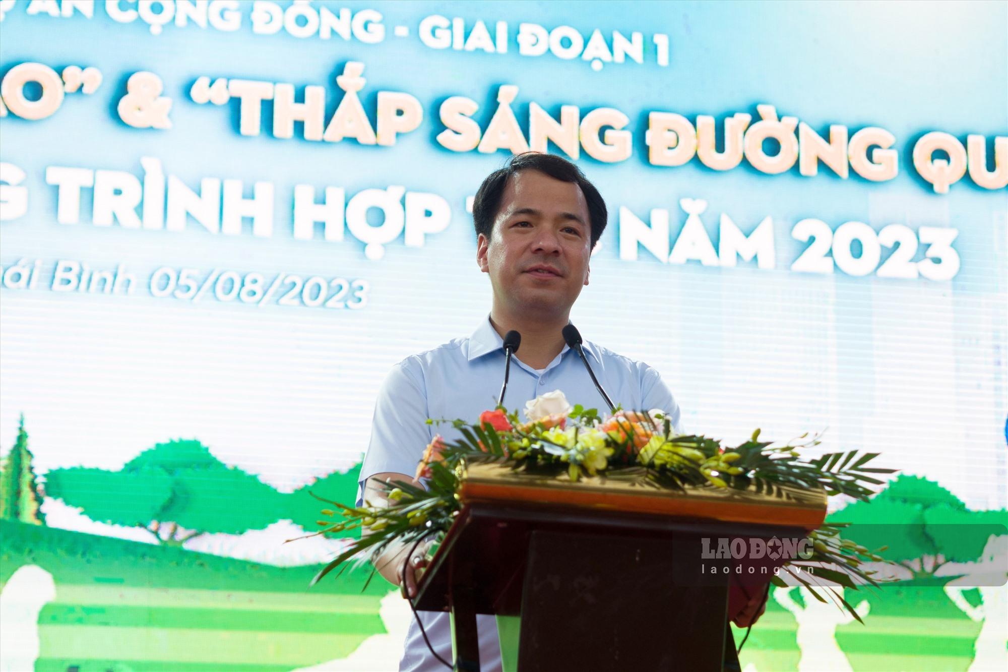 Ông Ngô Văn Cương - Bí thư BCH Trung ương Đoàn phát biểu tại buổi lễ. Ảnh: Lương Hà