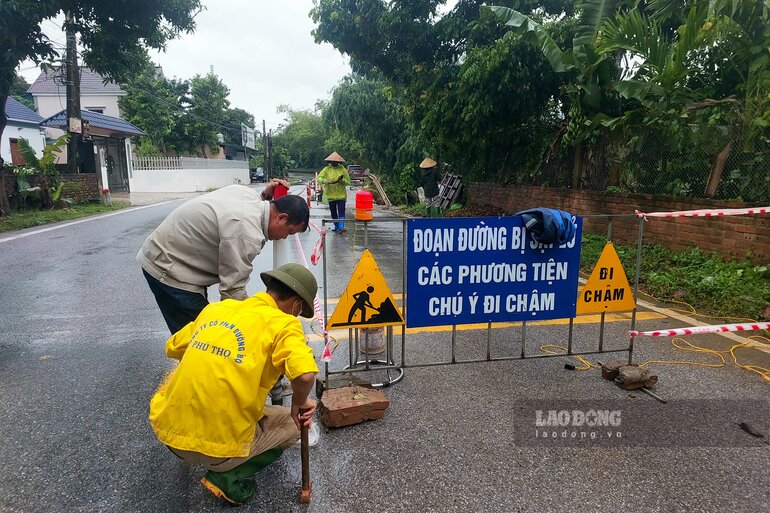 Hiện, các xe trọng tải lớn vẫn chưa thể lưu thông qua đây. Ảnh: Tô Công.