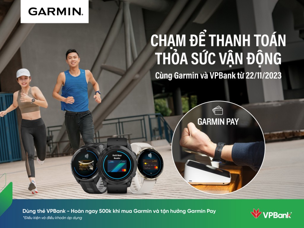 VPBank thêm hình thức Garmin Pay vào hệ sinh thái thanh toán một chạm