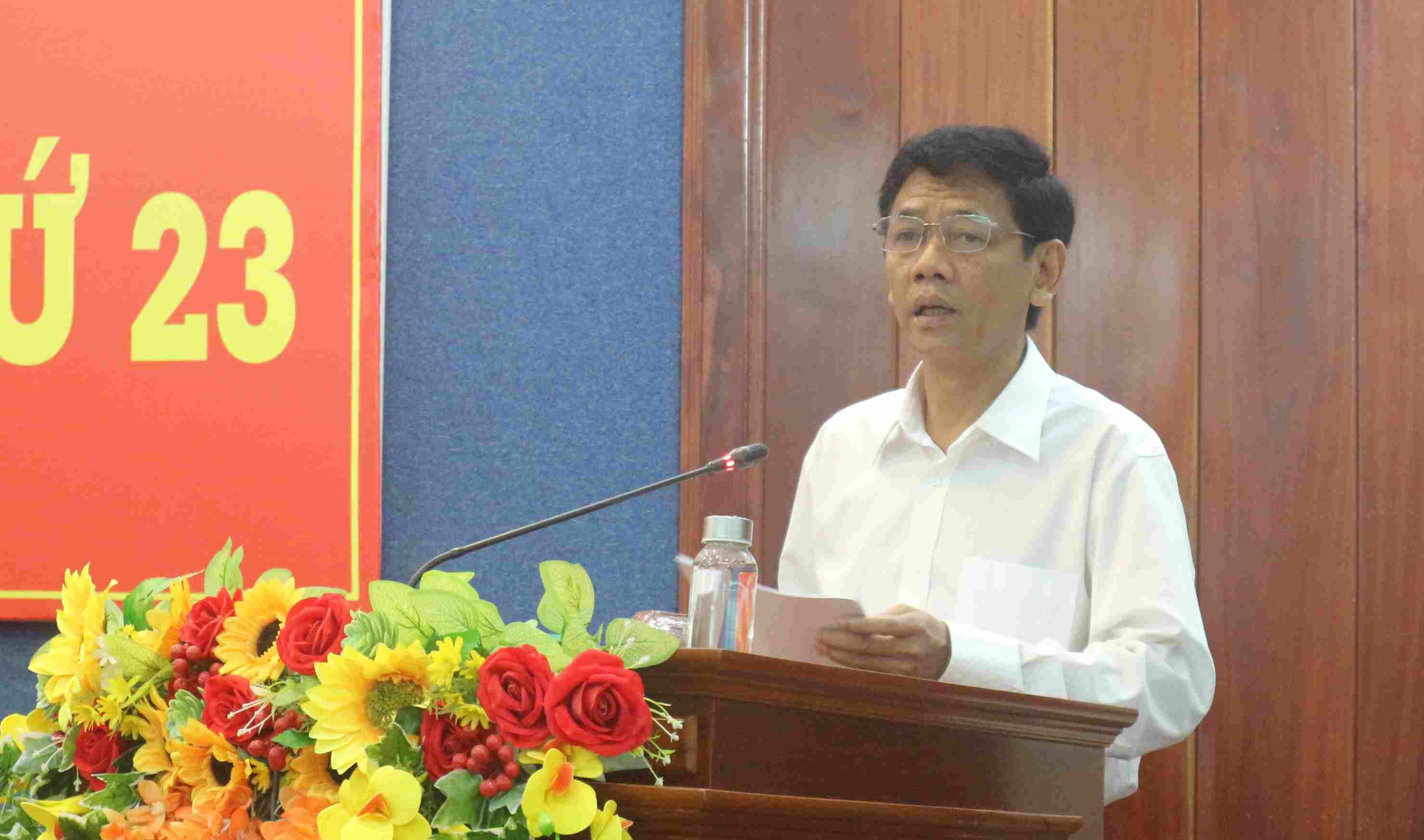 Bí thư Tỉnh ủy Sóc Trăng Lâm Văn Mẫn phát biểu tại Hội nghị. Ảnh: Phương Anh
