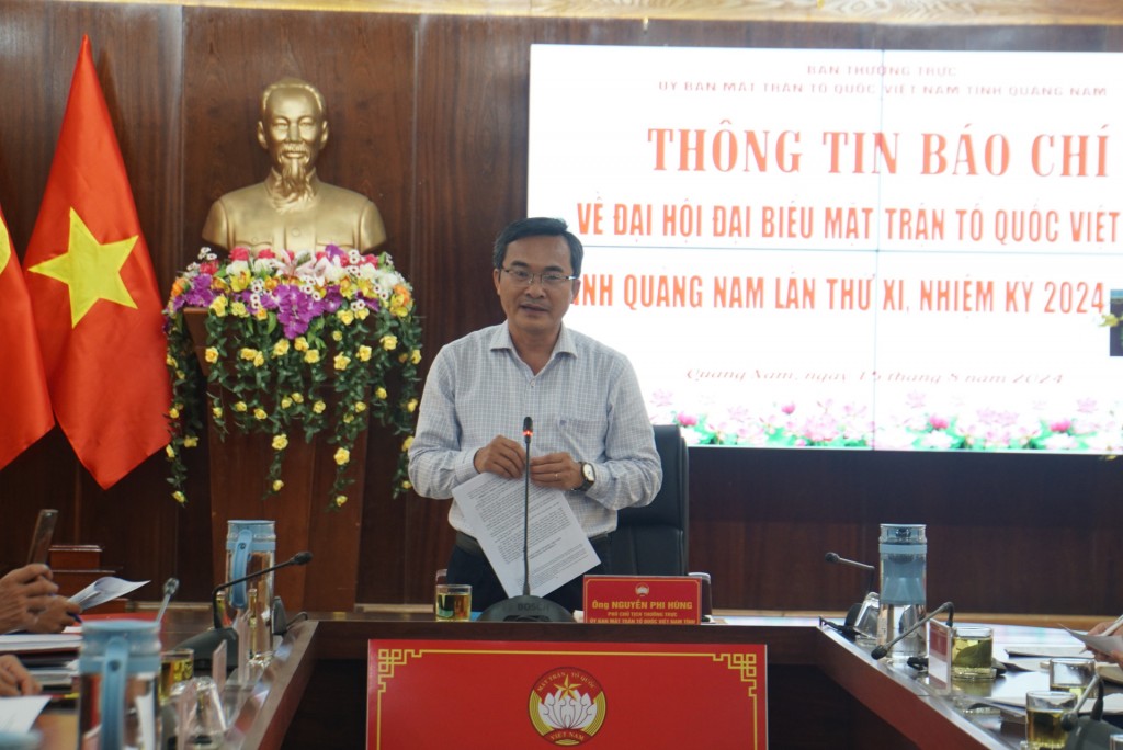 Ông Nguyễn Phi Hùng, Phó Chủ tịch Thường trực Ủy ban MTTQ Việt Nam tỉnh Quảng Nam mong muốn thời gian đến sẽ tiếp tục nhận được sự cộng tác tích cực, trách nhiệm của các cơ quan truyền thông, báo chí trong và ngoài tỉnh (Ảnh: quangnam.gov.vn)