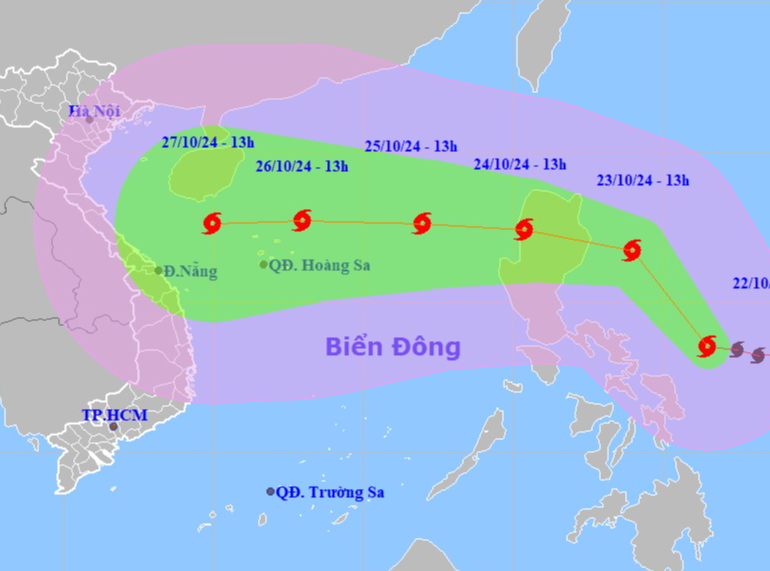 Bão Tami sẽ giật cấp 14, sóng biển cao 6-8 m, hướng vào Việt Nam- Ảnh 1.