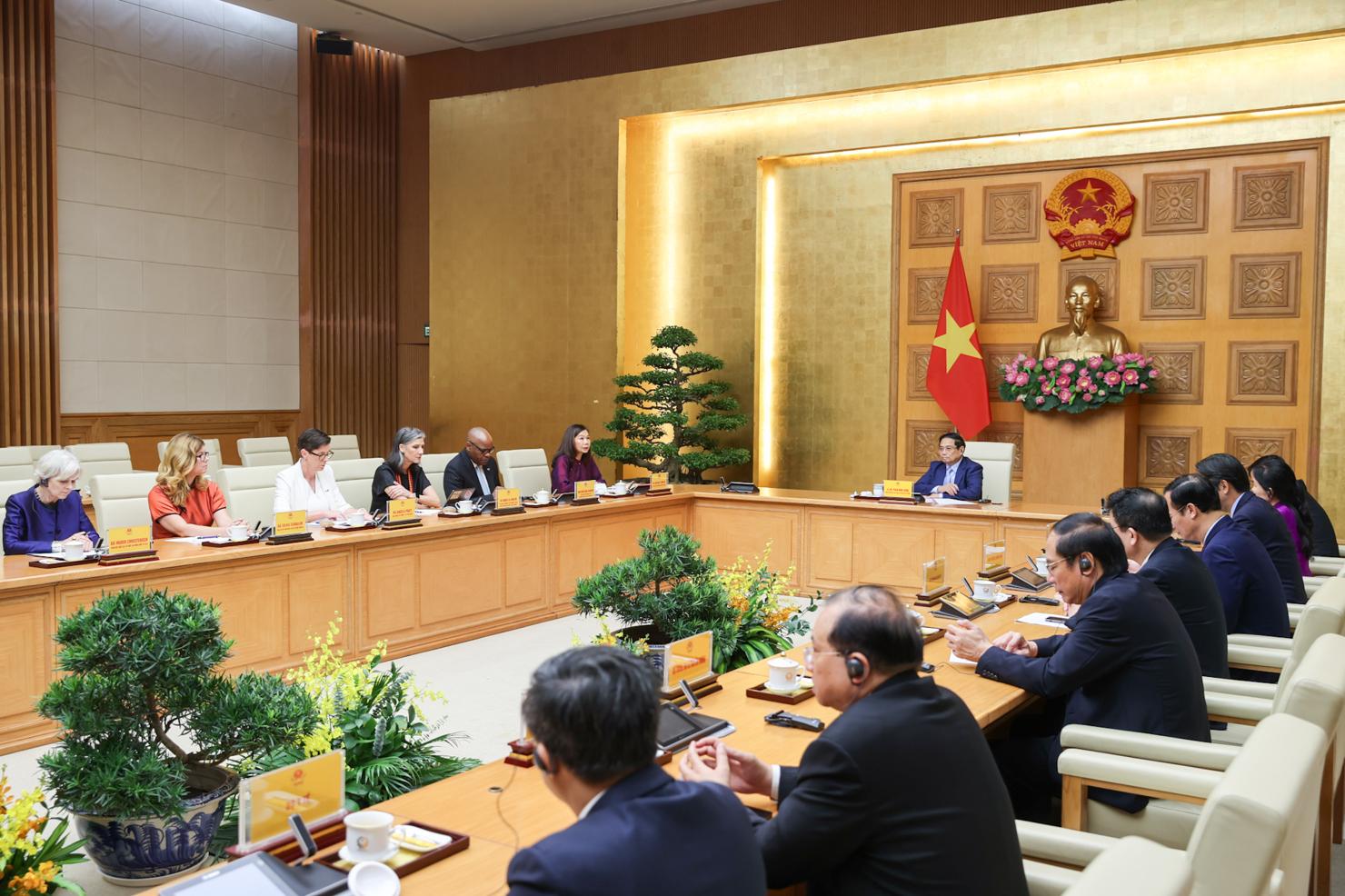 Thủ tướng Phạm Minh Chính bày tỏ vui mừng bước sự phát triển mạnh mẽ trong quan hệ hợp tác Việt Nam – LHQ - Ảnh: VGP/Nhật Bắc