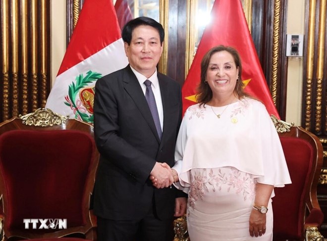 Tổng thống Peru chủ trì lễ đón Chủ tịch nước Lương Cường