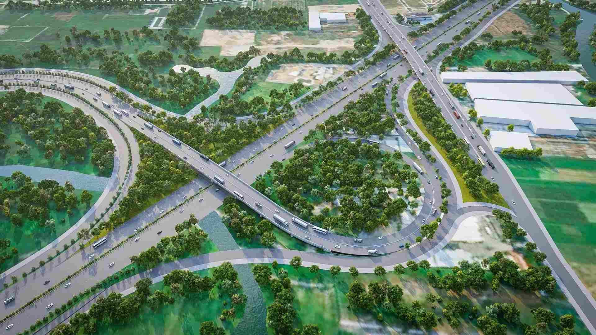 Phối cảnh nút giao cao tốc TPHCM - Mộc Bài và Vành đai 3 TPHCM.  Ảnh: Ban Giao thông TPHCM