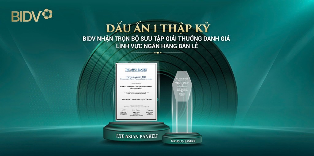 BIDV nhận trọn bộ giải thưởng danh giá từ The Asian Banker