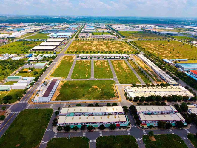 Dự án bất động sản đang được triển khai bên cạnh Khu công nghiệp VSIP II. Ảnh: VSIP cung cấp
