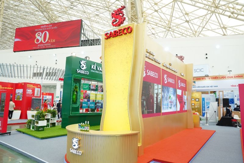 Không gian trưng bày của SABECO tại triển lãm. Ảnh: SABECO