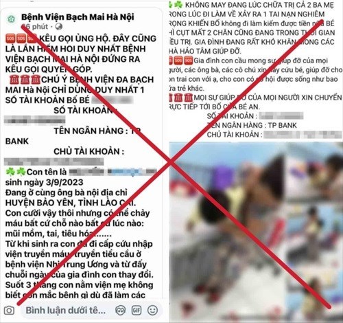 Xuất hiện nhiều fanpage giả danh bệnh viện kêu gọi ủng hộ lừa đảo ở Hưng Yên