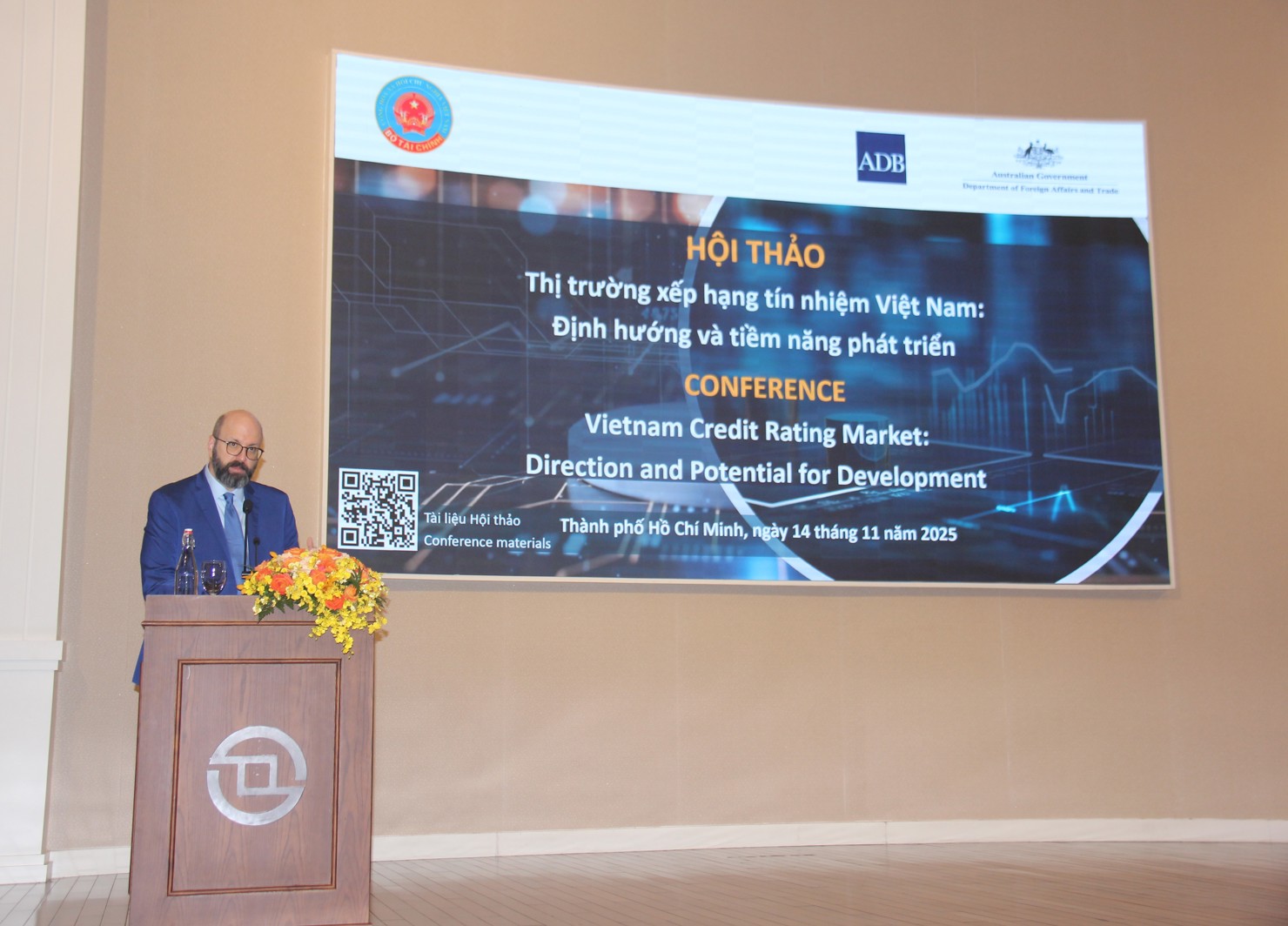 Ông Michael Ratiinger - Chuyên gia cao cấp về biến đổi khí hậu Vụ biến đổi khí hậu và phát triển bền vững, Ngân hàng Phát triển châu Á - ADB. Ảnh: TD