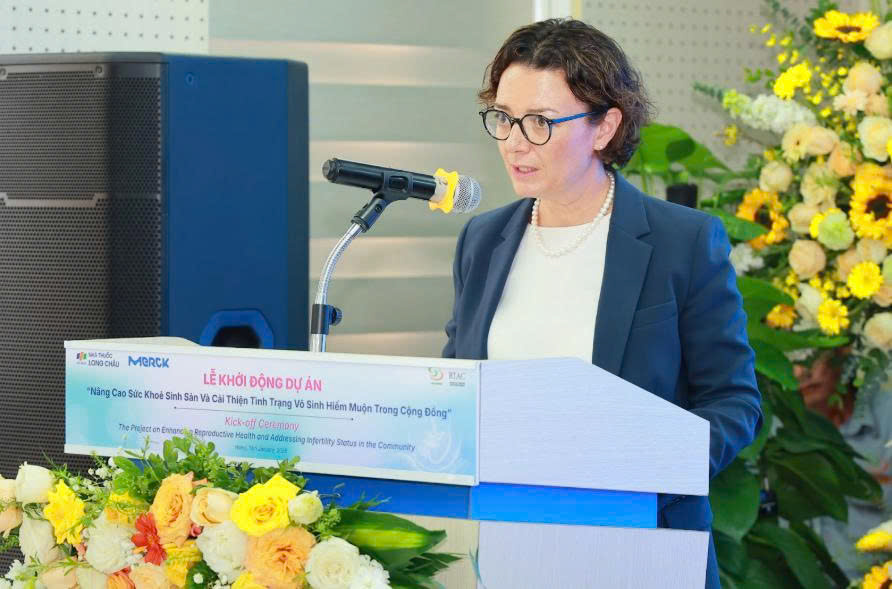 Bà Ghislaine Dondellinger - Tổng Giám đốc Merck Healthcare Việt Nam kỳ vọng hợp tác giúp nâng cao cơ hội tiếp cận thông tin y khoa và phương pháp chăm sóc khoa học cho các cặp vợ chồng vô sinh, hiếm muộn tại Việt Nam. Ảnh: BTC cung cấp