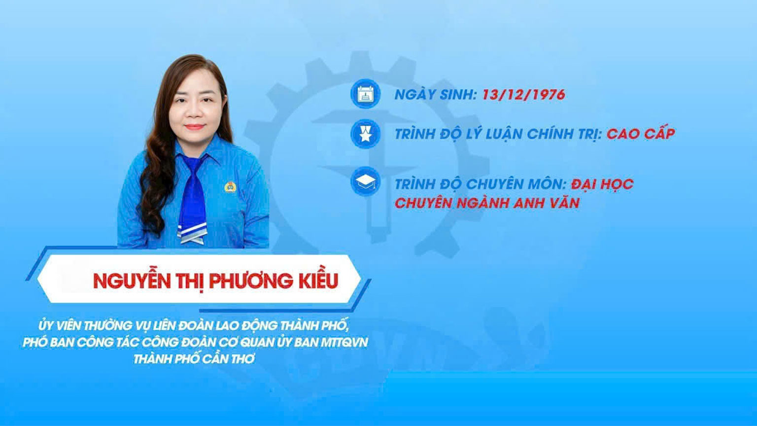 Đồng chí Nguyễn Thị Phương Kiều được giới thiệu ứng cử đại biểu Quốc hội khoá XVI, nhiệm kỳ 2026 - 2031. Ảnh: Công đoàn Cần Thơ