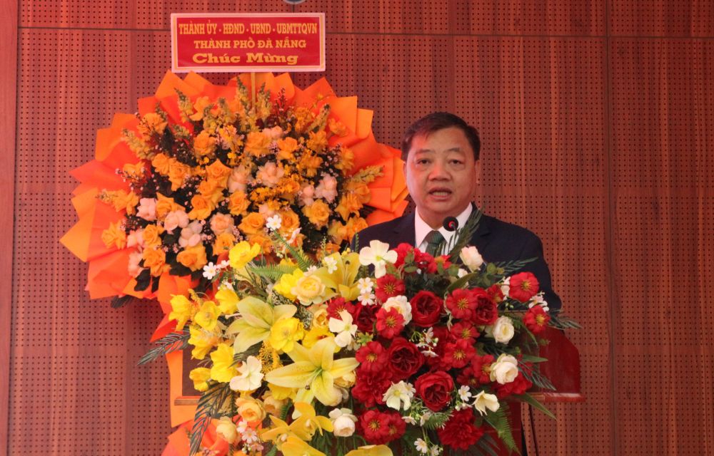 Chủ tịch UBND phường Sơn Trà phát biểu tại chương trình. Ảnh: Thanh Huyền