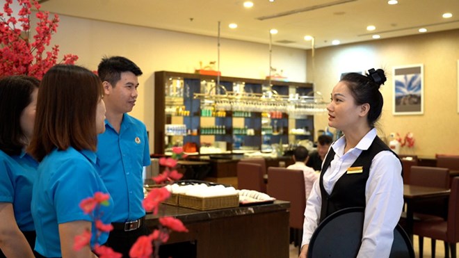 Công tác phối hợp tuyên truyền, đẩy mạnh việc mở rộng tổ chức công đoàn là nhiệm vụ trọng tâm. Ảnh: Lan Hương