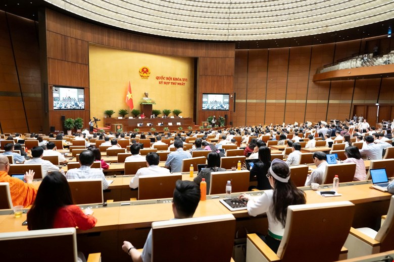 Phiên thảo luận của Quốc hội sáng 22.4. Ảnh: Quochoi.vn