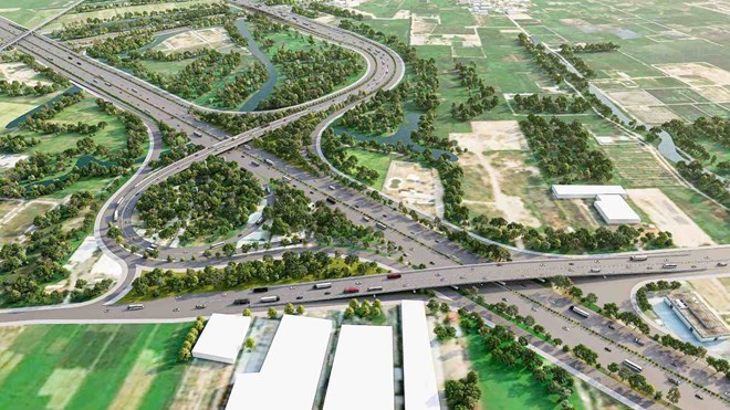 Phối cảnh nút giao cao tốc TPHCM - Mộc Bài và Vành đai 3 TPHCM. Ảnh: Ban Giao thông TPHCM