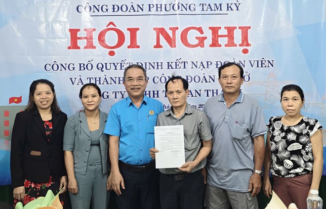 Công đoàn phường Tam Kỳ, Đà Nẵng thành lập công đoàn cơ sở mới