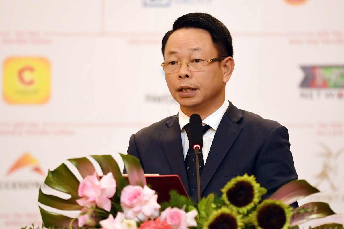 Phùng Công Sưởng - Tổng Biên tập báo Tiền Phong, Trưởng Ban tổ chức Hoa hậu Việt Nam 2026 phát biểu khai mạc vòng sơ khảo miền Bắc. Ảnh: Ban Tổ chức