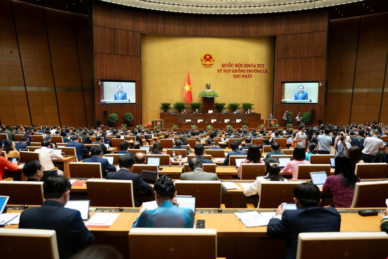Kỳ họp không thường lệ thứ Nhất, Quốc hội khóa XVI. Ảnh: Quochoi.vn.