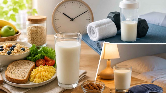Thời điểm uống sữa giúp cơ thể hấp thụ canxi tốt hơn