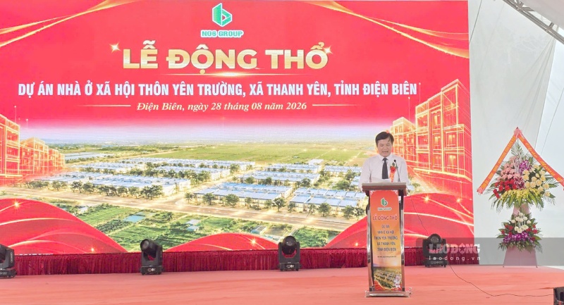 Phó Chủ tịch Thường trực UBND tỉnh Điện Biên phát biểu tại buổi lễ. Ảnh: Thành An