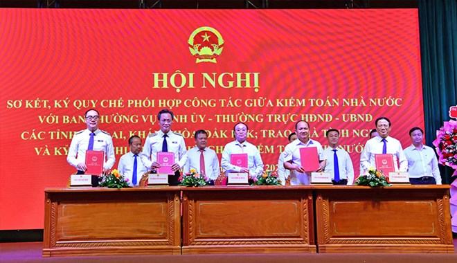 Kiểm toán Nhà nước ký Quy chế phối hợp với các tỉnh Gia Lai, Khánh Hòa và Đắk Lắk